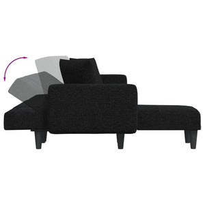 Καναπές Κρεβάτι Γωνιακός Μαύρος 275 x 140 x 70 εκ. Υφασμάτινος