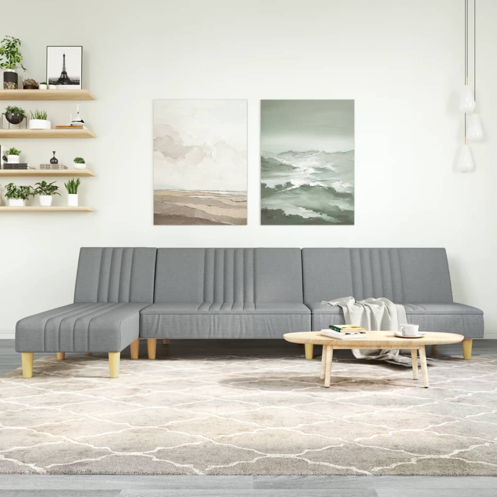 Καναπές Κρεβάτι Γωνιακός Αν. Γκρι 255x140x70 εκ. Υφασμάτινος