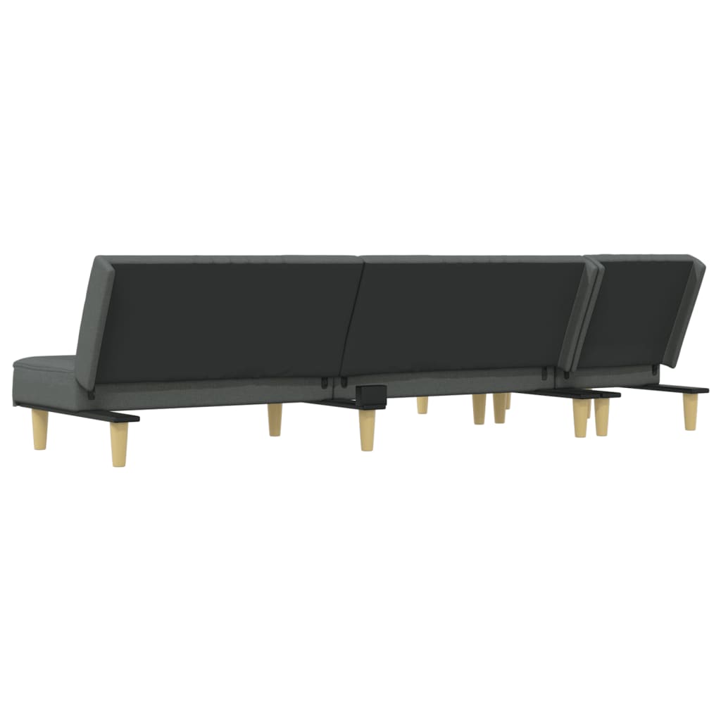 Καναπές Κρεβάτι Γωνιακός Σκ. Γκρι 255x140x70 εκ. Υφασμάτινος - Pakobazaar