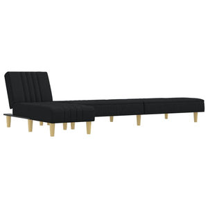 Καναπές Κρεβάτι Γωνιακός Μαύρος 255x140x70 εκ. Υφασμάτινος