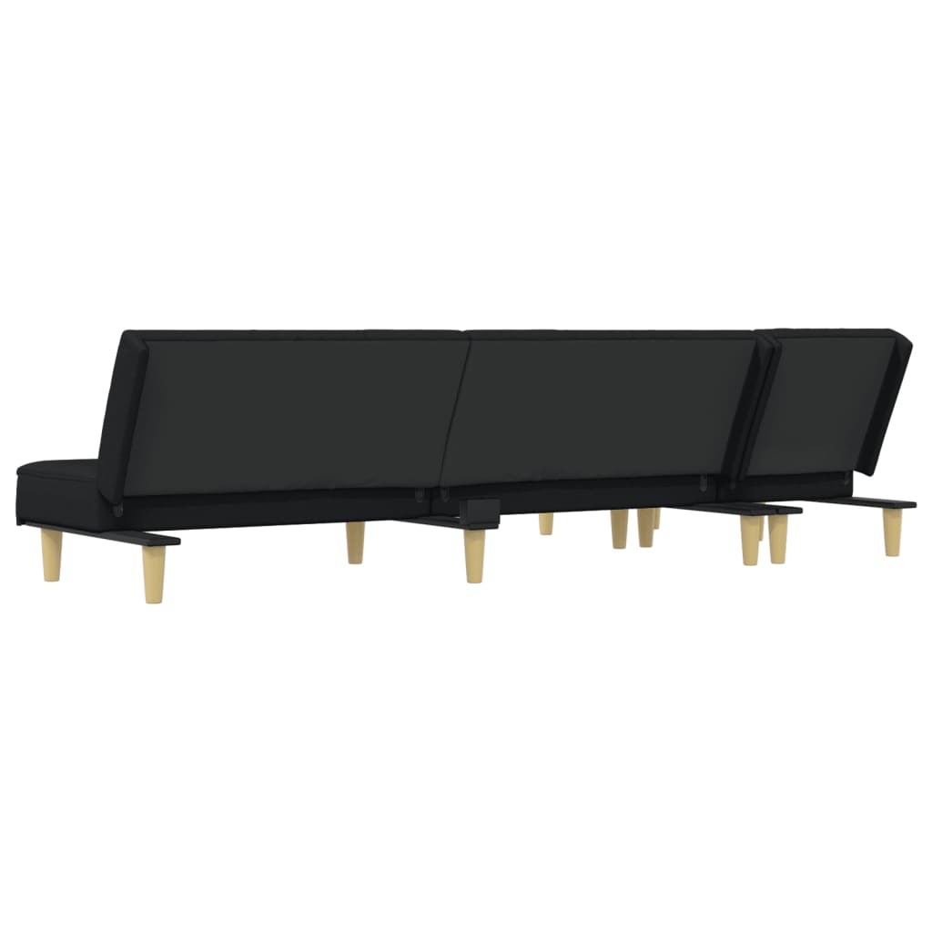 Καναπές Κρεβάτι Γωνιακός Μαύρος 255x140x70 εκ. Υφασμάτινος