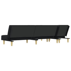 Καναπές Κρεβάτι Γωνιακός Μαύρος 255x140x70 εκ. Υφασμάτινος
