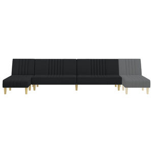 Καναπές Κρεβάτι Γωνιακός Μαύρος 255x140x70 εκ. Υφασμάτινος