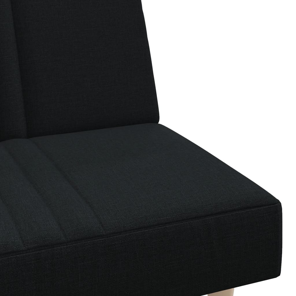Καναπές Κρεβάτι Γωνιακός Μαύρος 255x140x70 εκ. Υφασμάτινος