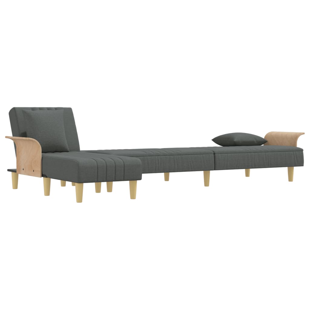 Καναπές Κρεβάτι Γωνιακός Σκ. Γκρι 279x140x70 εκ. Υφασμάτινος