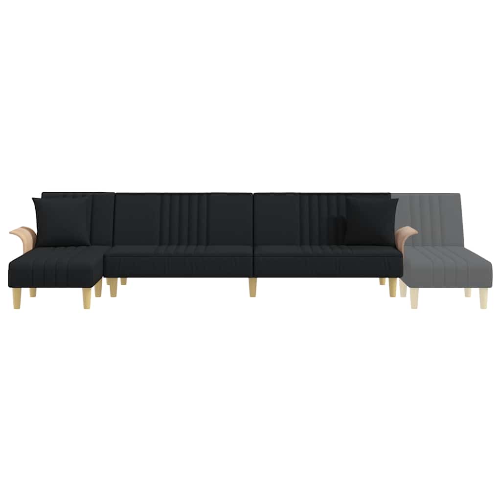 Καναπές Κρεβάτι Γωνιακός Μαύρος 279 x 140 x 70 εκ. Υφασμάτινος