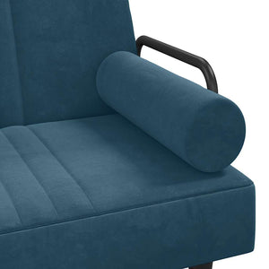 Καναπές Κρεβάτι Γωνιακός Μπλε 260 x 140 x 70 εκ. Βελούδινος