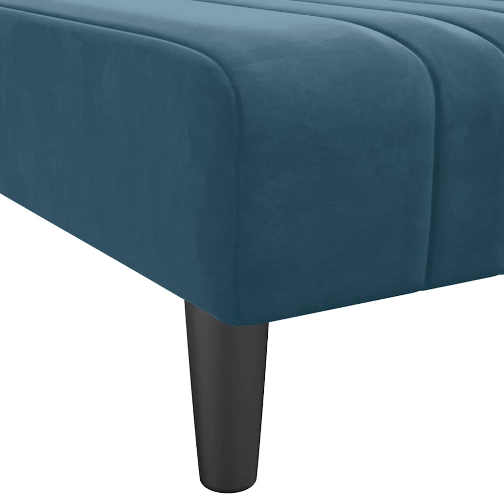 Καναπές Κρεβάτι Γωνιακός Μπλε 260 x 140 x 70 εκ. Βελούδινος