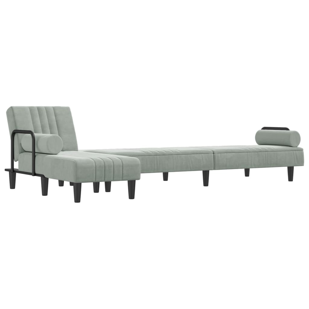 Καναπές Κρεβάτι Γωνιακός Αν. Γκρι 260 x 140 x 70 εκ. Βελούδινος
