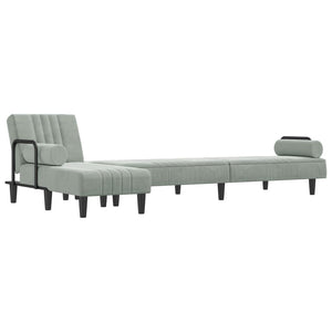 Καναπές Κρεβάτι Γωνιακός Αν. Γκρι 260 x 140 x 70 εκ. Βελούδινος