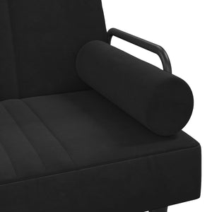 Καναπές Κρεβάτι Γωνιακός Μαύρος 260 x 140 x 70 εκ. Βελούδινος