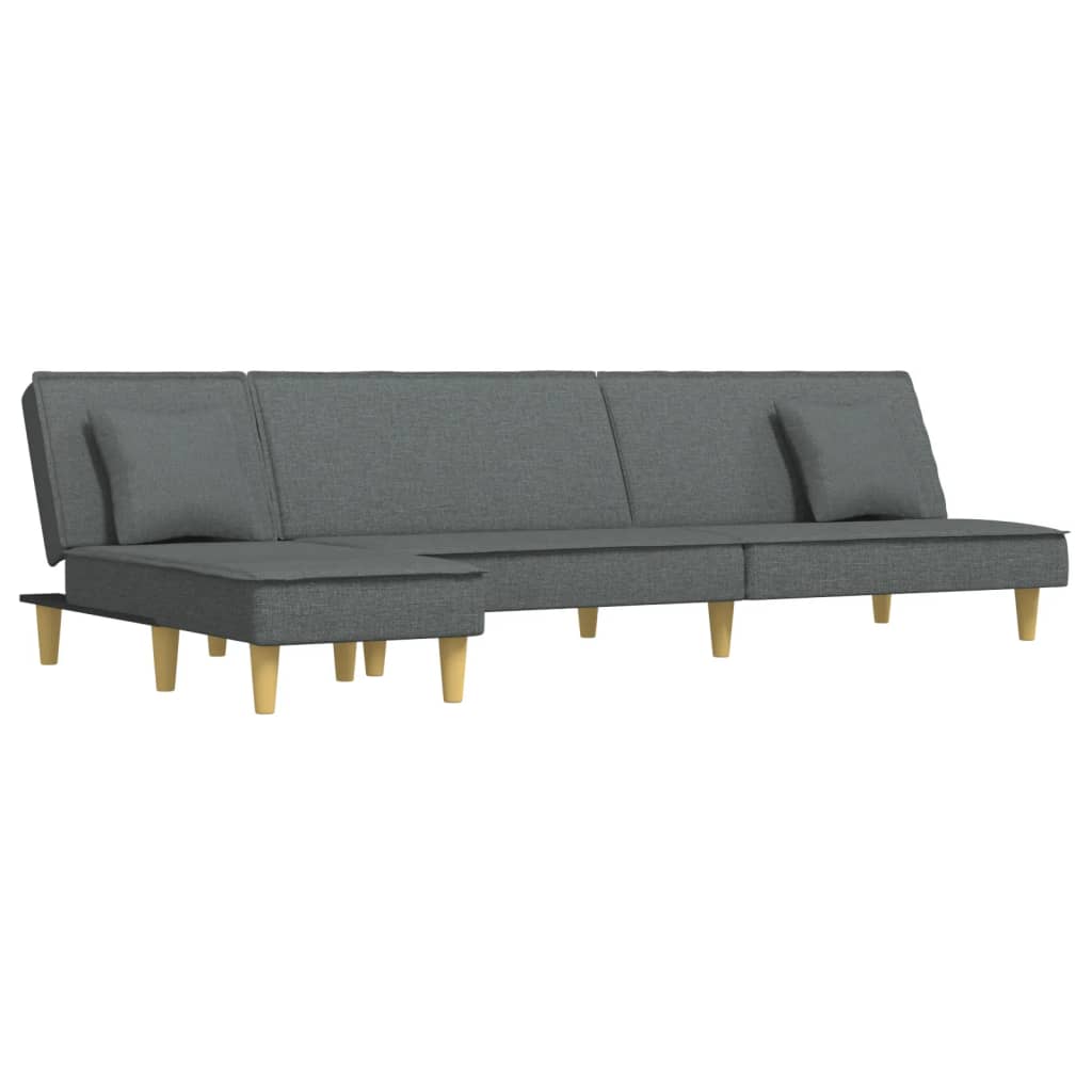 Καναπές Κρεβάτι Γωνιακός Σκούρο Γκρι 255x140x70 εκ. Υφασμάτινος