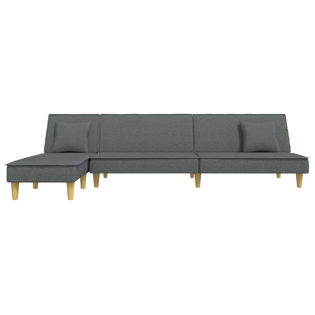 Καναπές Κρεβάτι Γωνιακός Σκούρο Γκρι 255x140x70 εκ. Υφασμάτινος