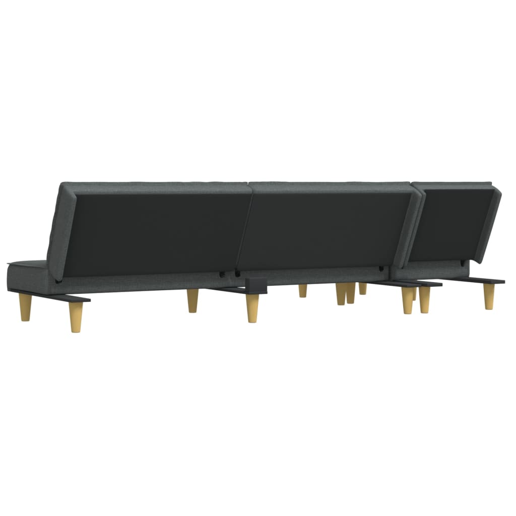 Καναπές Κρεβάτι Γωνιακός Σκούρο Γκρι 255x140x70 εκ. Υφασμάτινος
