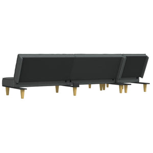 Καναπές Κρεβάτι Γωνιακός Σκούρο Γκρι 255x140x70 εκ. Υφασμάτινος