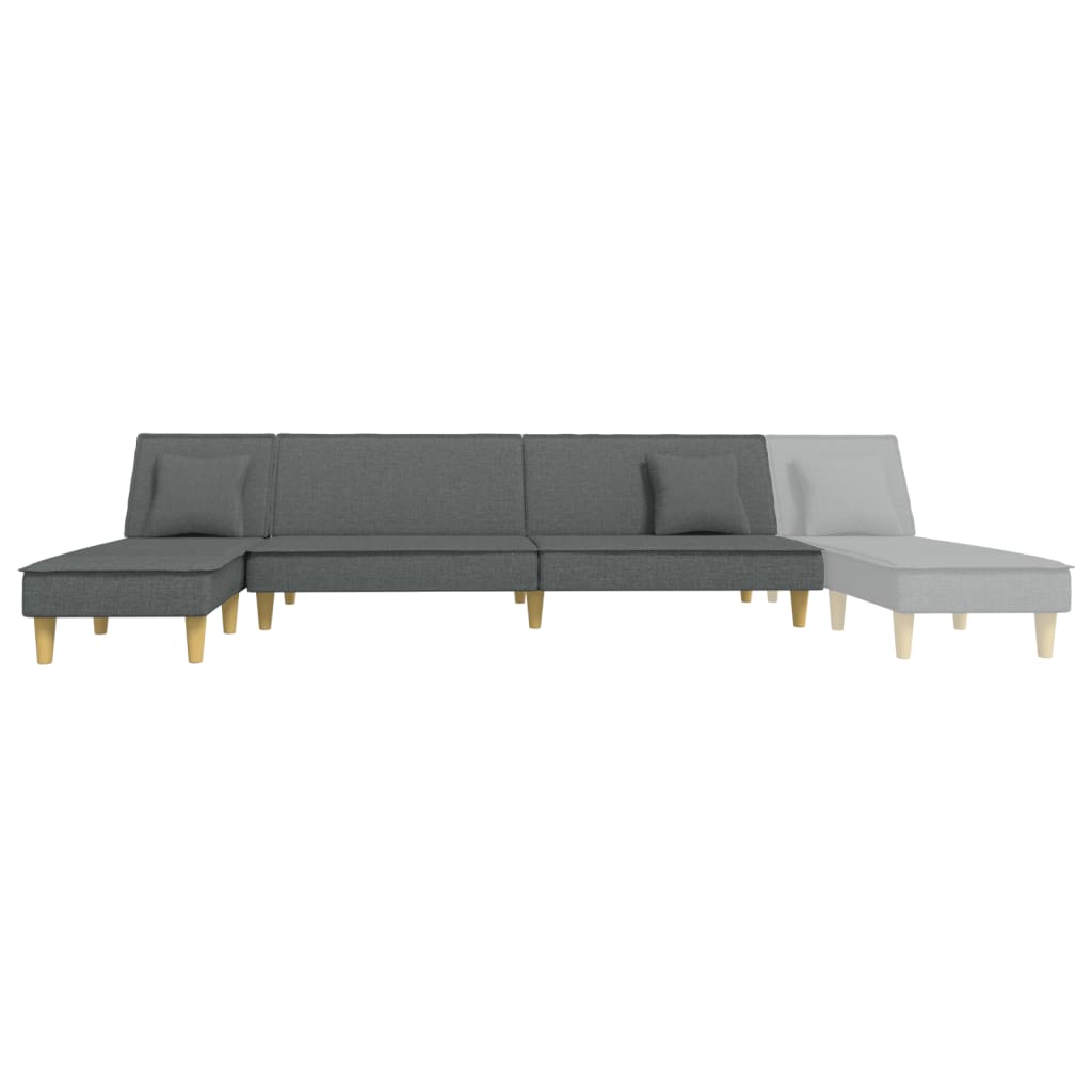 Καναπές Κρεβάτι Γωνιακός Σκούρο Γκρι 255x140x70 εκ. Υφασμάτινος