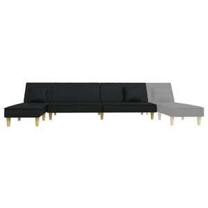 Καναπές Κρεβάτι Γωνιακός Μαύρος 255x140x70 εκ. Υφασμάτινος - Pakobazaar