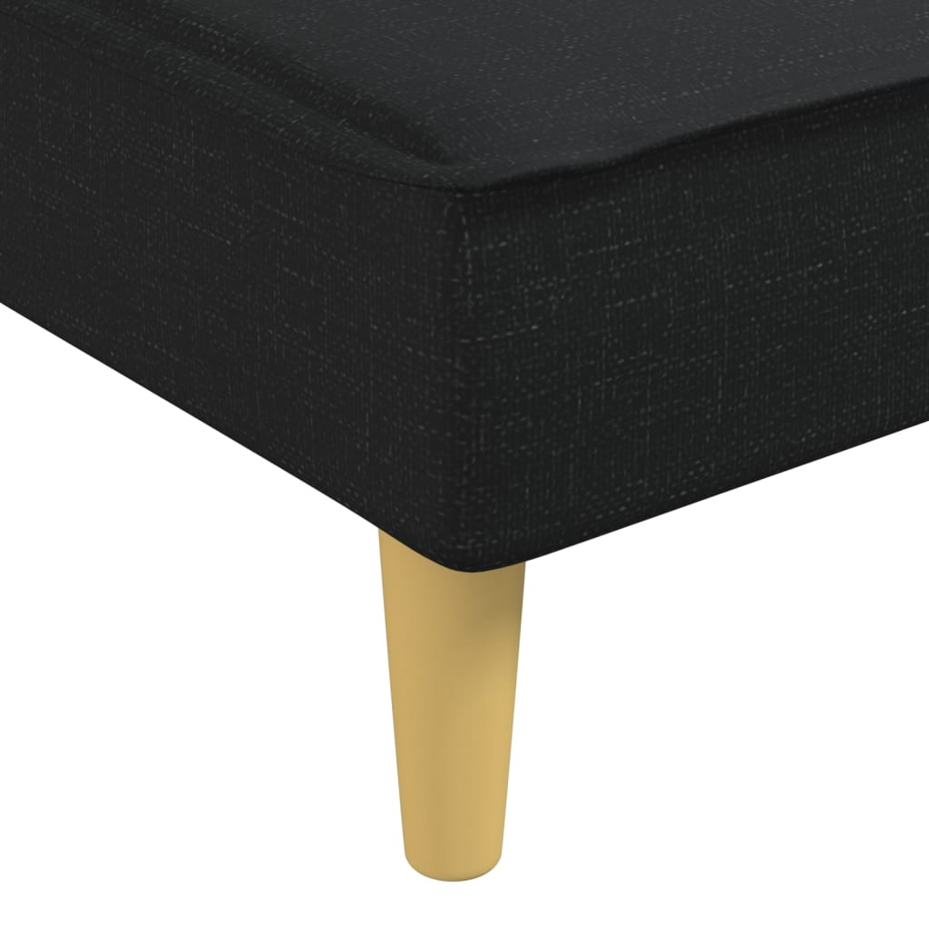 Καναπές Κρεβάτι Γωνιακός Μαύρος 255x140x70 εκ. Υφασμάτινος - Pakobazaar