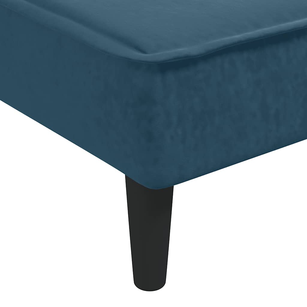 Καναπές Κρεβάτι Γωνιακός Μπλε 255 x 140 x 70 εκ. Βελούδινος