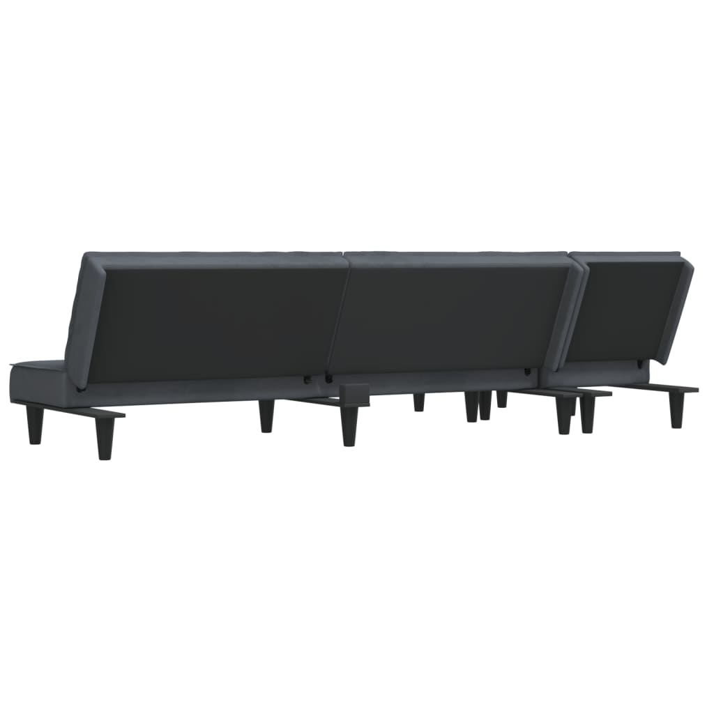 Καναπές Κρεβάτι Γωνιακός Σκ. Γκρι 255 x 140 x 70 εκ. Βελούδινος