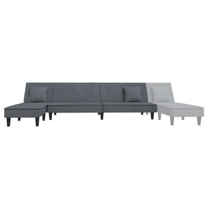 Καναπές Κρεβάτι Γωνιακός Σκ. Γκρι 255 x 140 x 70 εκ. Βελούδινος
