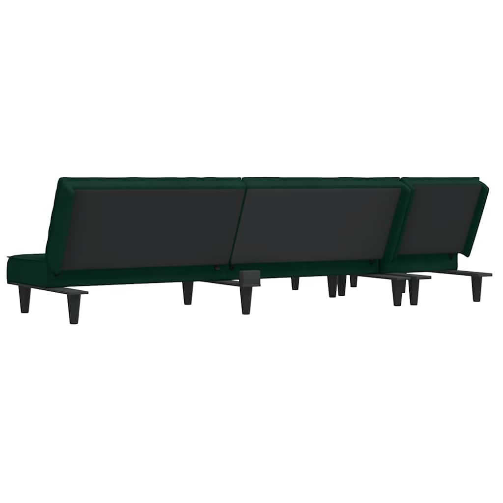 Καναπές Κρεβάτι Γωνιακός Σκ. Πράσινο 255x140x70 εκ. Βελούδινος