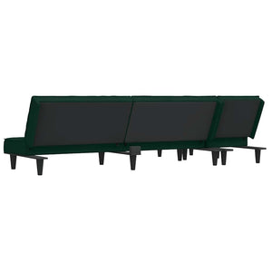 Καναπές Κρεβάτι Γωνιακός Σκ. Πράσινο 255x140x70 εκ. Βελούδινος