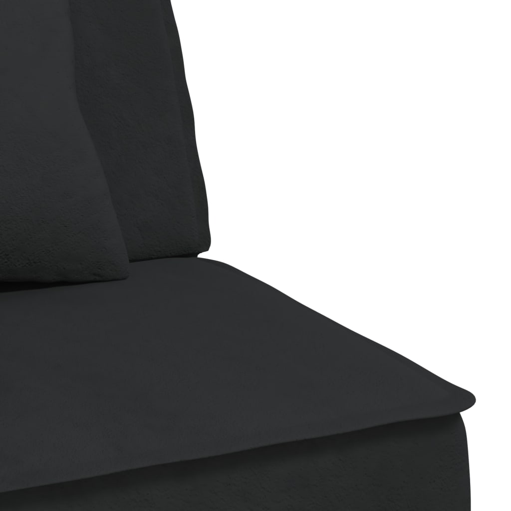Καναπές Κρεβάτι Γωνιακός Μαύρος 255 x 140 x 70 εκ. Βελούδινος - Pakobazaar