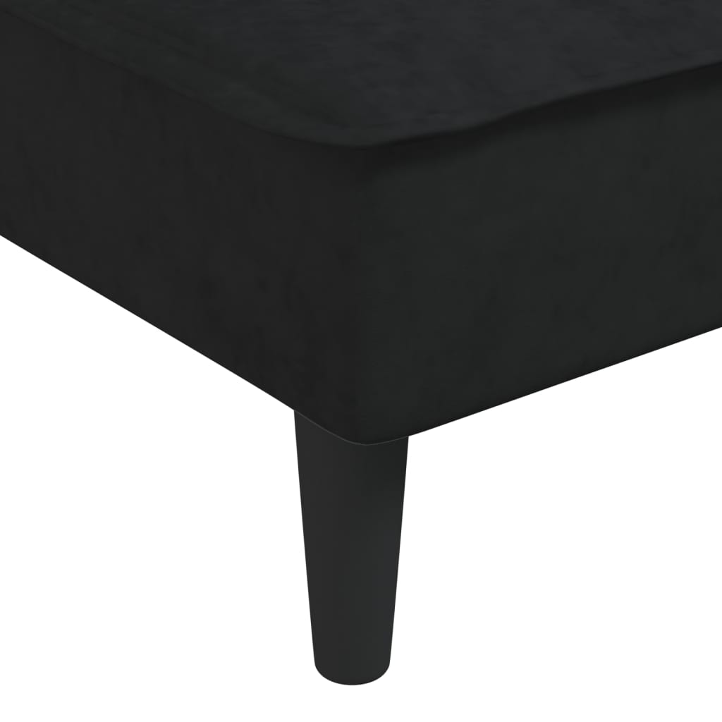 Καναπές Κρεβάτι Γωνιακός Μαύρος 255 x 140 x 70 εκ. Βελούδινος - Pakobazaar