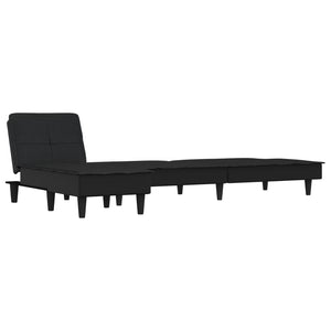 Καναπές Κρεβάτι Γωνιακός Μαύρος 255x140x70 εκ. Υφασμάτινος - Pakobazaar