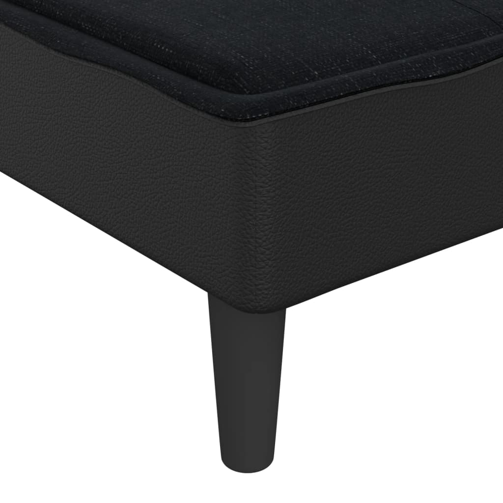 Καναπές Κρεβάτι Γωνιακός Μαύρος 255x140x70 εκ. Υφασμάτινος - Pakobazaar