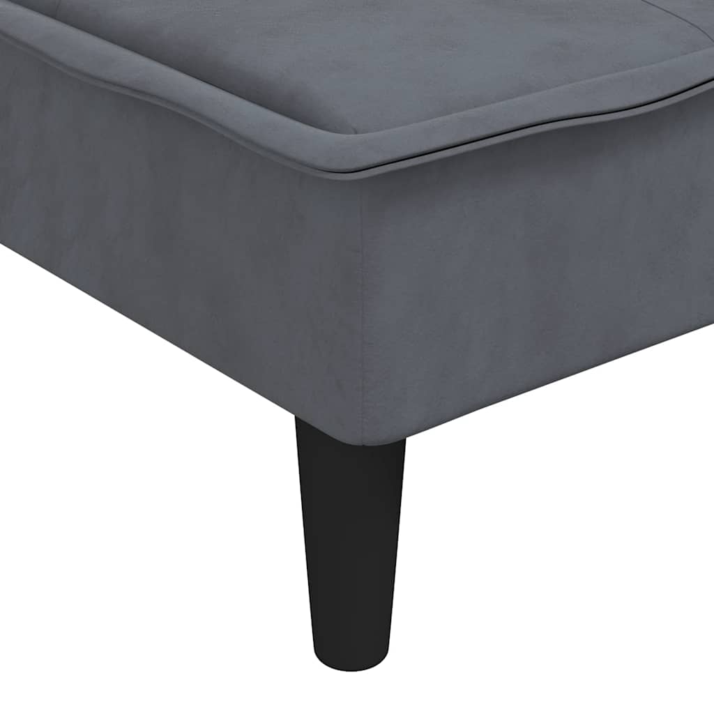 Καναπές Κρεβάτι Γωνιακός Σκ. Γκρι 255 x 140 x 70 εκ. Βελούδινος - Pakobazaar