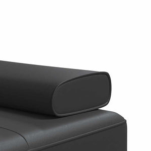 Καναπές Κρεβάτι Γωνιακός Μαύρος 255 x 140 x 70 εκ. Συνθ. Δέρμα