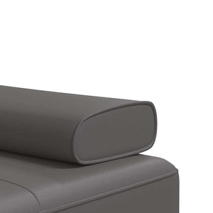 Καναπές Κρεβάτι Γωνιακός Γκρι 255 x 140 x 70 εκ. Συνθ. Δέρμα