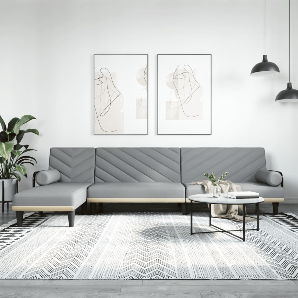 Καναπές Κρεβάτι Γωνιακός Αν. Γκρι 260x140x70 εκ. Υφασμάτινος - Pakobazaar