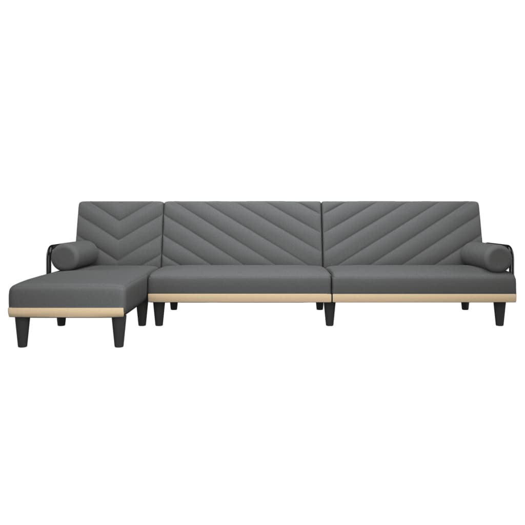 Καναπές Κρεβάτι Γωνιακός Σκ. Γκρι 260x140x70 εκ. Υφασμάτινος