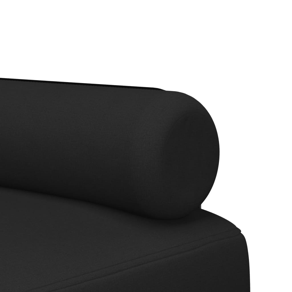 Καναπές Κρεβάτι Γωνιακός Μαύρος 260 x 140 x 70 εκ. Υφασμάτινος - Pakobazaar