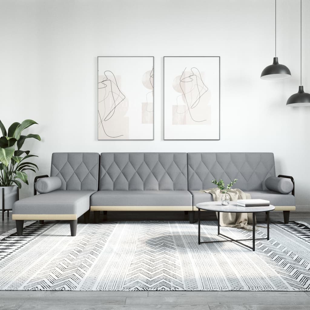 Καναπές Κρεβάτι Γωνιακός Αν. Γκρι 260x140x70 εκ. Υφασμάτινος