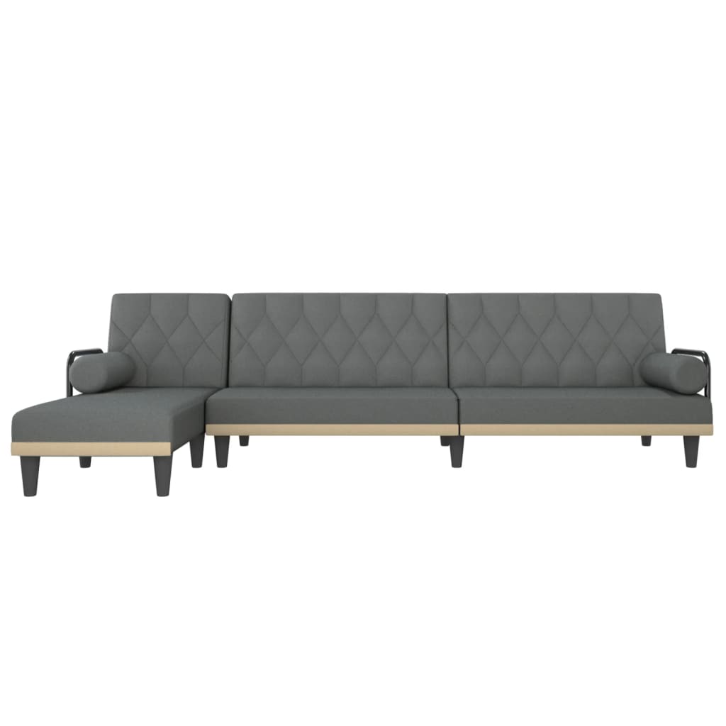 Καναπές Κρεβάτι Γωνιακός Σκ. Γκρι 260x140x70 εκ. Υφασμάτινος