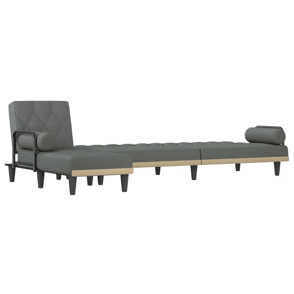 Καναπές Κρεβάτι Γωνιακός Σκ. Γκρι 260x140x70 εκ. Υφασμάτινος