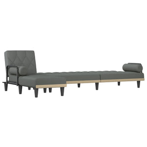 Καναπές Κρεβάτι Γωνιακός Σκ. Γκρι 260x140x70 εκ. Υφασμάτινος