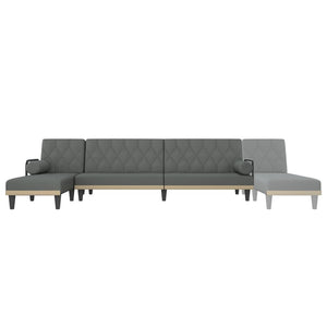 Καναπές Κρεβάτι Γωνιακός Σκ. Γκρι 260x140x70 εκ. Υφασμάτινος
