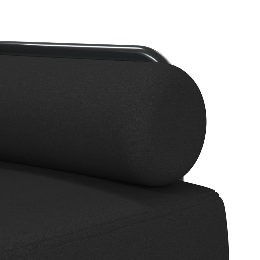 Καναπές Κρεβάτι Γωνιακός Μαύρος 260 x 140 x 70 εκ. Υφασμάτινος - Pakobazaar