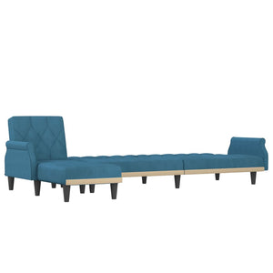 Καναπές Κρεβάτι Γωνιακός Μπλε 271 x 140 x 70 εκ. Βελούδινος