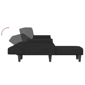 Καναπές Κρεβάτι Γωνιακός Μαύρος 271 x 140 x 70 εκ. Βελούδινος