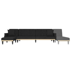 Καναπές Κρεβάτι Γωνιακός Μαύρος 271 x 140 x 70 εκ. Βελούδινος