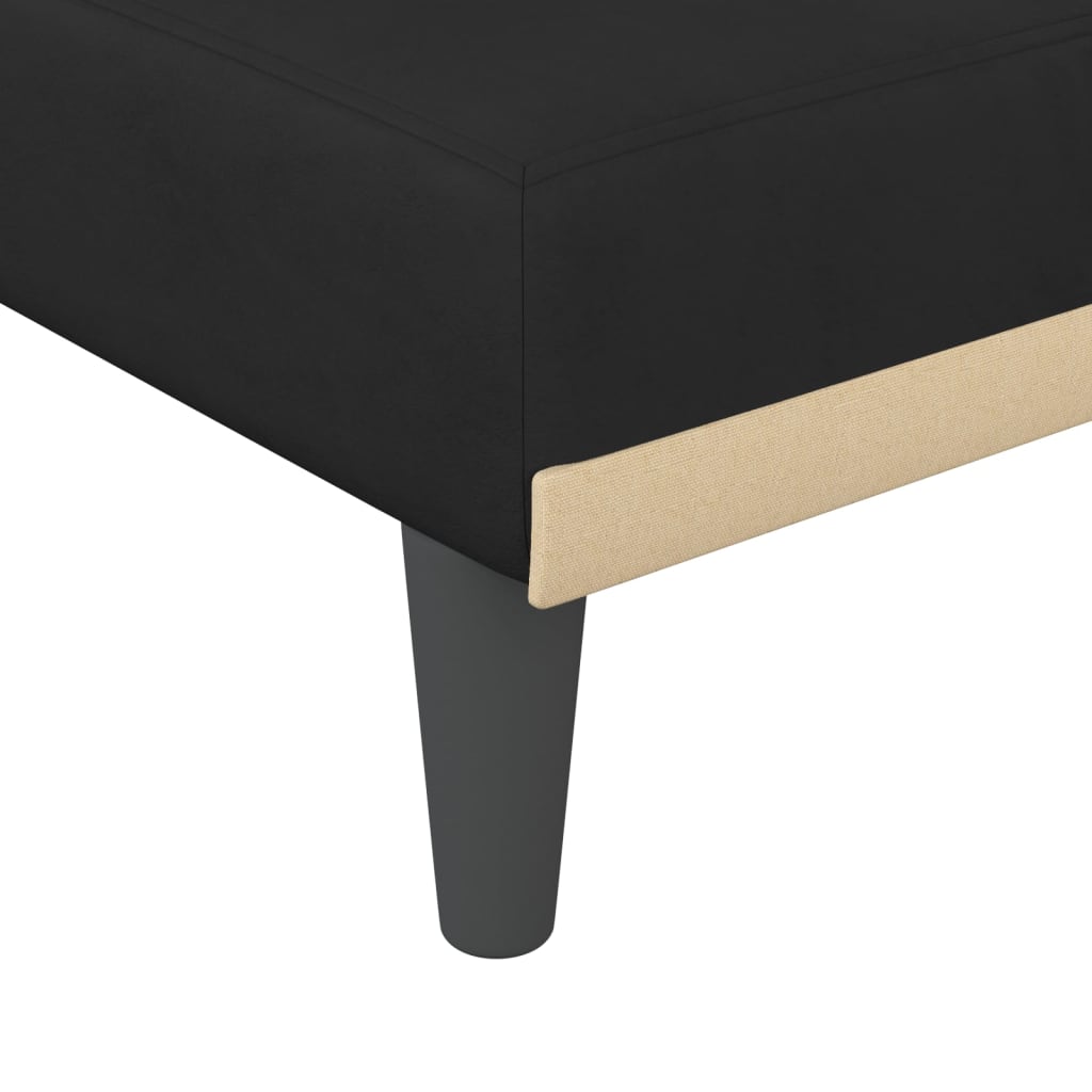 Καναπές Κρεβάτι Γωνιακός Μαύρος 271 x 140 x 70 εκ. Βελούδινος