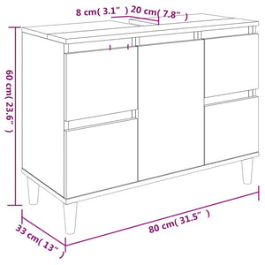 Σετ Επίπλων Μπάνιου 2 Τεμαχίων Λευκό από Επεξεργασμένο Ξύλο