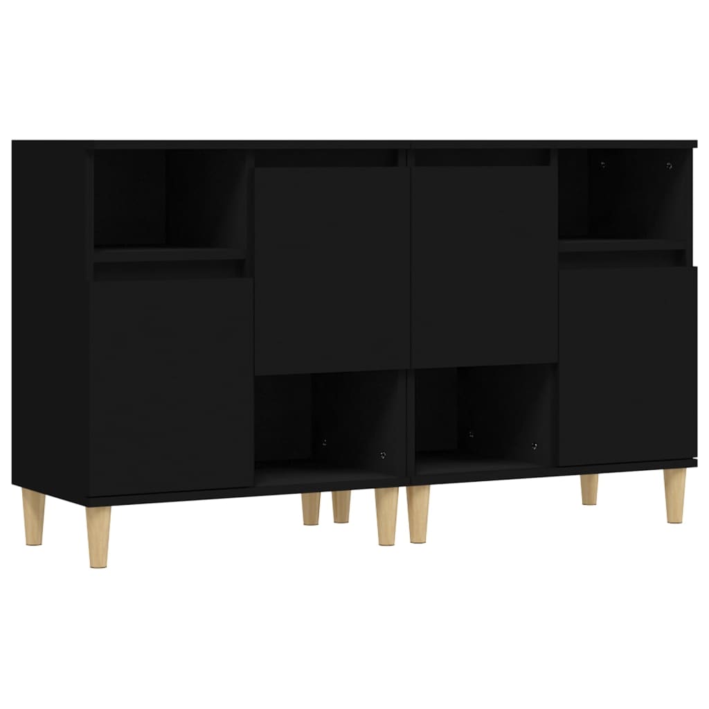 Ντουλάπια 2 τεμ. Μαύρα 60x35x70 εκ. Επεξεργασμένο Ξύλο