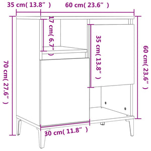 Ντουλάπια 2 τεμ. Γκρι Σκυροδέματος 60x35x70 εκ. Επεξεργ. Ξύλο